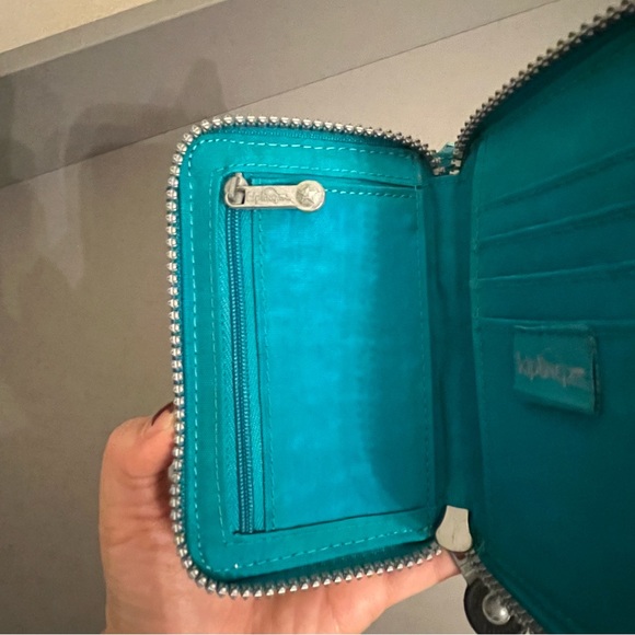 Kipling Turquoise Blue Multi-pocket Folded Zipped Wallet - Picture 6 of 11